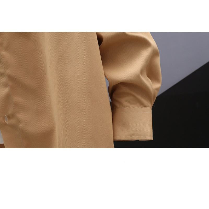 Camisa de manga larga de color sólido estilo británico, amplia y casual para negocios de la marca Lining.