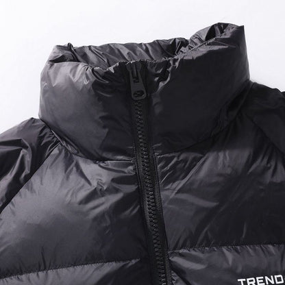 Casual Hooded Thickened Hooded Solid Down Jacket