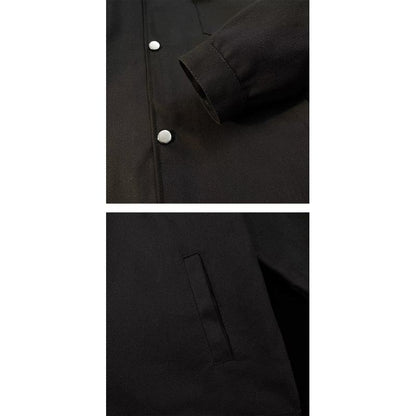 Élégante Veste Chemise Droite avec Cordon de Serrage de Couleur Unie à Porter à l'Extérieur