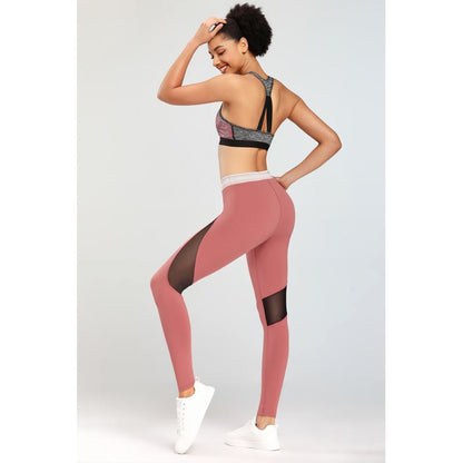 Yoga High-Waisted Tight-Fitting Sports Fitness High Elasticity Running Mesh Sports Leggings