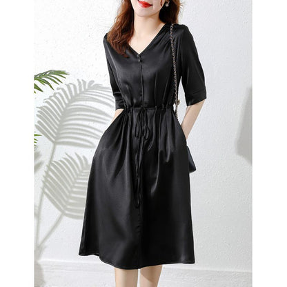 Exquisite Belted Slimming French Style Dress