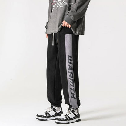 Knitted Casual Tapered Suede Sports Loose Fit Sweatpant