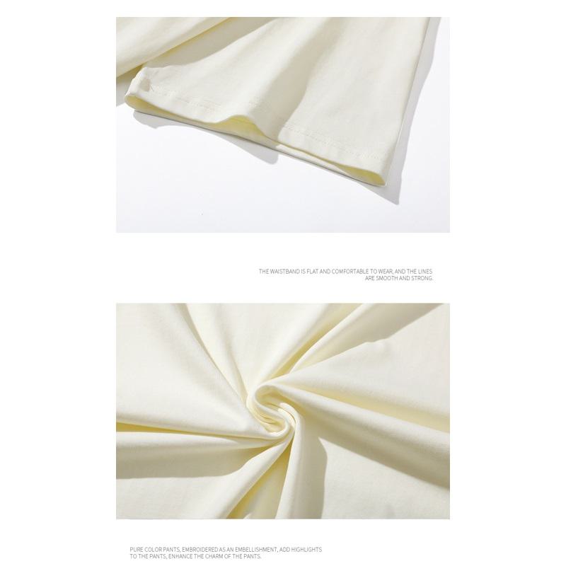 Versatile Round Neck Simplicity Embossed Pure Cotton Drop Shoulder Loose Fit Short Sleeve Tee