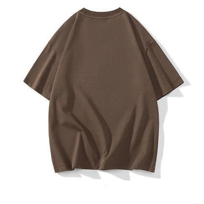 Lässiges T-Shirt aus reiner Baumwolle mit weiter Passform und kurzen Ärmeln