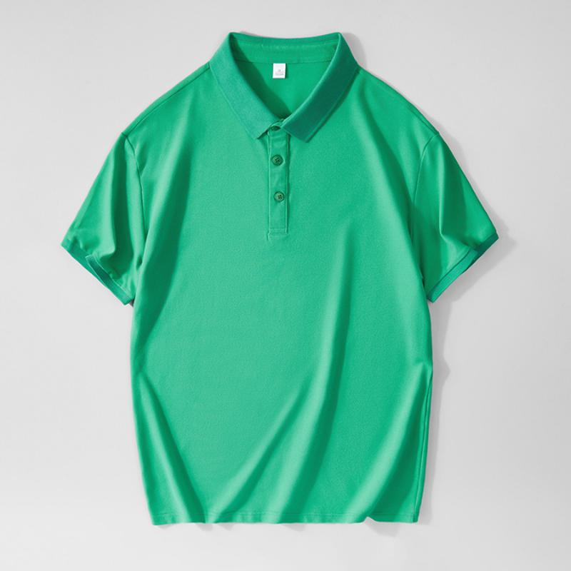 Solides, vielseitiges Polo-Shirt mit kurzem Ärmel und Reverskragen aus reiner Baumwolle