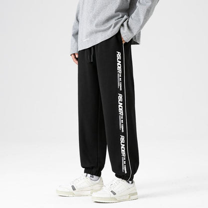 Slim-Fit Trendy Knitted Print Sports Loose Fit Drawstring Sweatpant