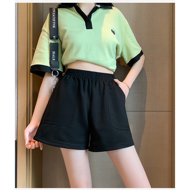 Bequeme, lockere Freizeit-Shorts mit hohem Bund, ideal für den Einsatz zu Hause oder zum Laufen im Freien.