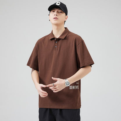 Kurzärmeliges Polo-Shirt aus reiner Baumwolle mit Seidenkragen