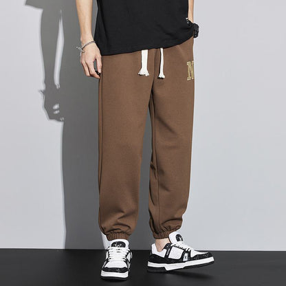 Casual Tapered Knitted Letter Sweatpant