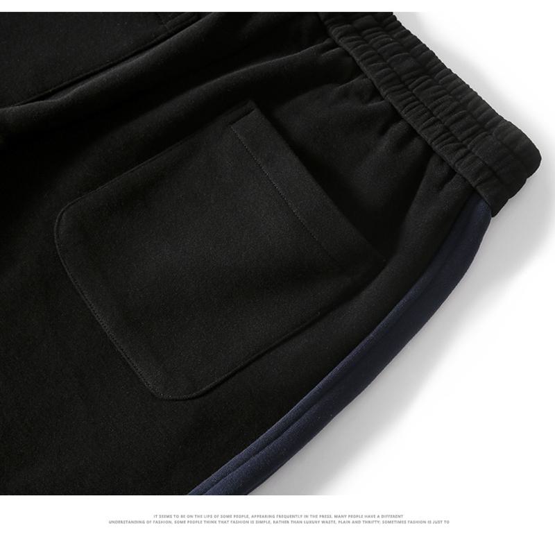 Pantalon en coton pur à taille élastique, coupe ample fuselée, épais, polyvalent et élastique