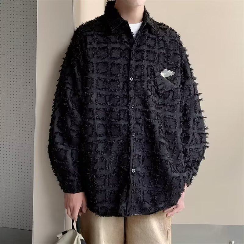 Chemise à manches longues décontractée et polyvalente de style Harajuku avec col carré paresseux