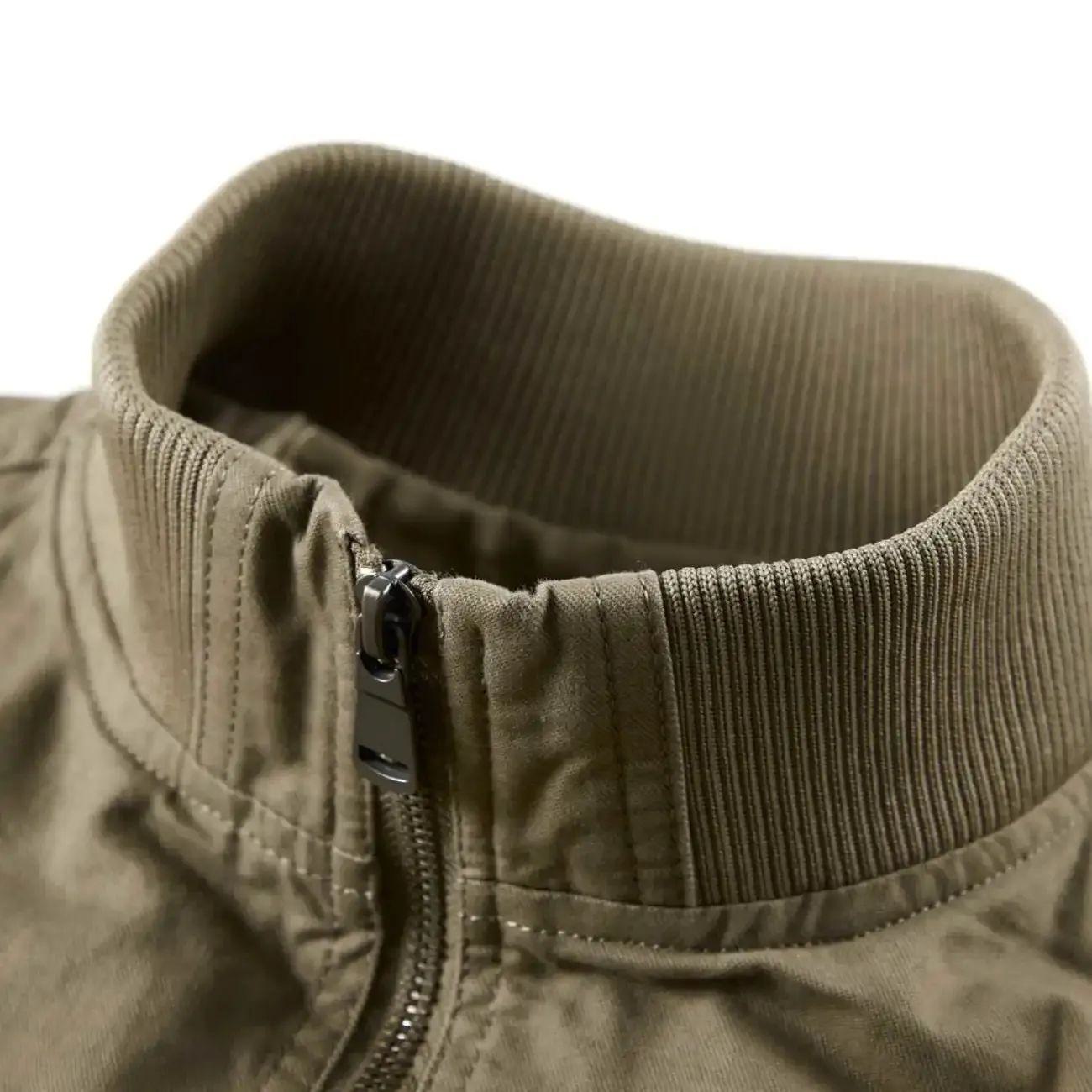 Veste utilitaire décontractée en coton pur, coupe ample, col montant fin
