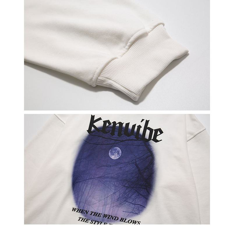 Sweatshirt à Double Couche avec Imprimé Rayé, Velours Anti-Boulochage et Coton Synthétique