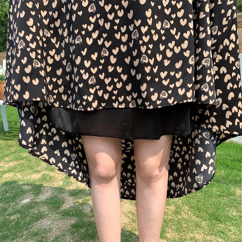 Falda de malla floral de estilo versátil y cintura alta