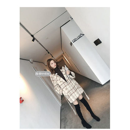 Cropped Retro Thickened Nylon Wool Blend Coat