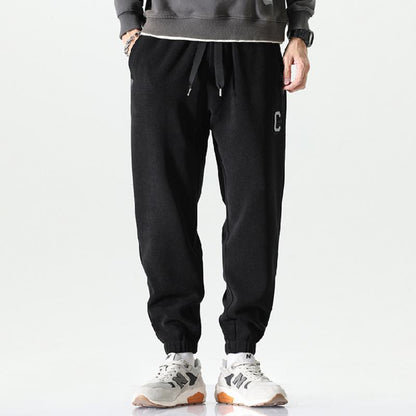 Elastic Waist Tapered Loose Fit Versatile Elasticity Sweatpant