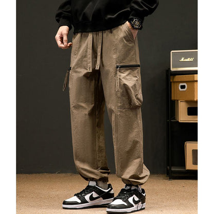 Drawstring Loose Fit Elasticity Tapered Cargo Pants