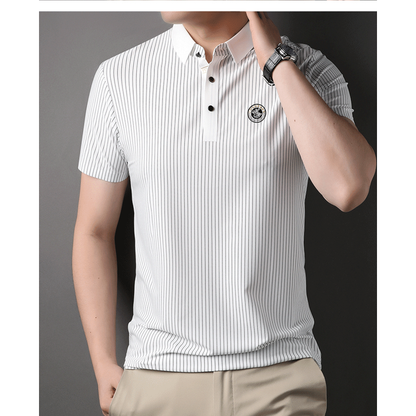 Premium Seidiges Freizeit-Poloshirt mit kurzen Ärmeln für das Geschäft
