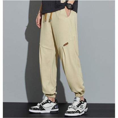 Pantalon de survêtement polyvalent à coupe ample et ajustée avec patchwork