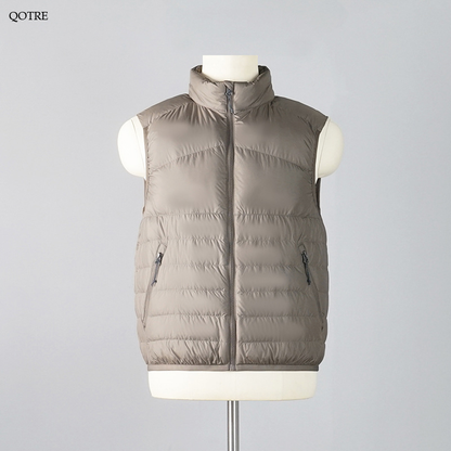 Full Zip Cropped Lightweight Stand-Up Collar Down Jacket Vest