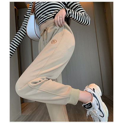 Pantalones deportivos rectos de corte holgado y adelgazantes para tallas grandes