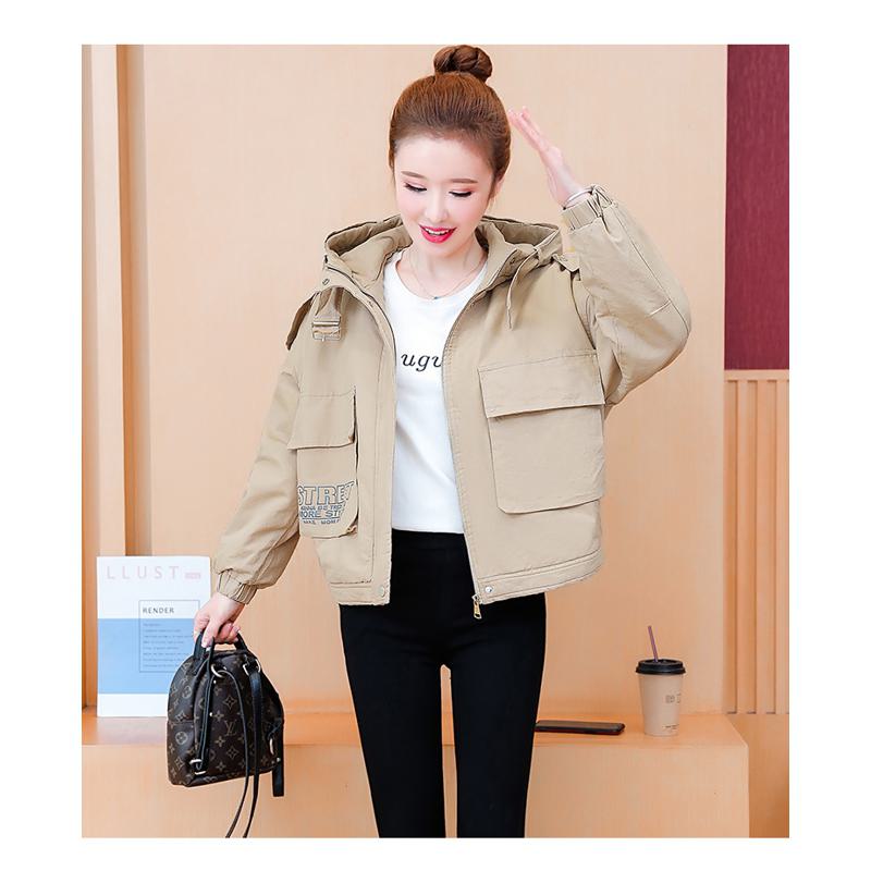 Chic Cropped Casual Loose Fit Sherpa-Lined Hooded Jacket