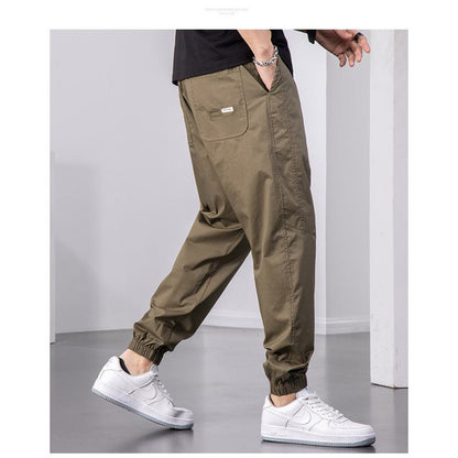 Pantalon léger de luxe polyvalent, confortable et ample, lavé.