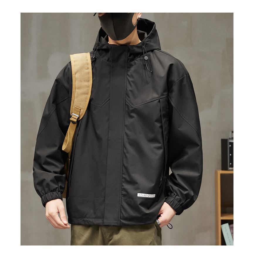 Waterproof Workwear Style Raincoat Hooded Jacket