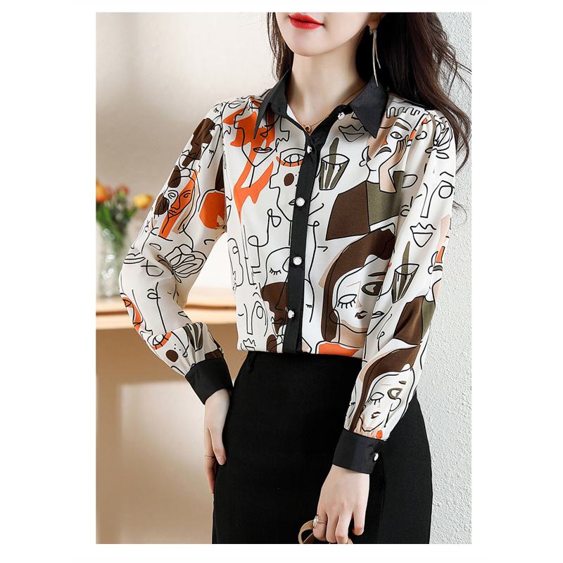 Slimming Anti-Aging Chiffon Chic Print Shirt