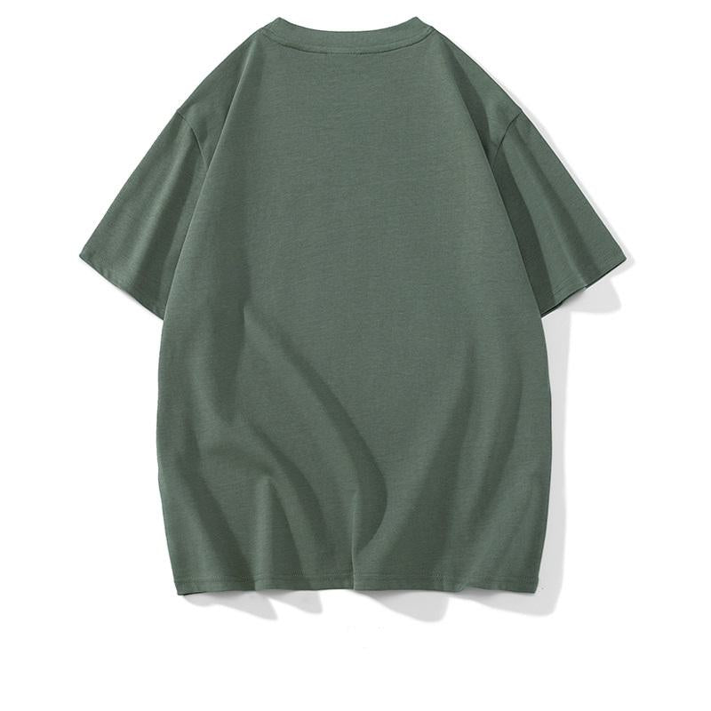 T-shirt à manches courtes en coton pur, coupe ample et col rond tendance