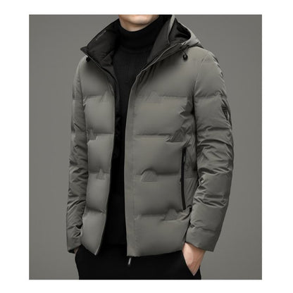 Warmth White Duck Down Chic Hooded Down Jacket