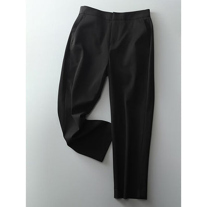 Pantalones rectos ajustados casuales para adelgazar, de corte fino y elegante en el tobillo.