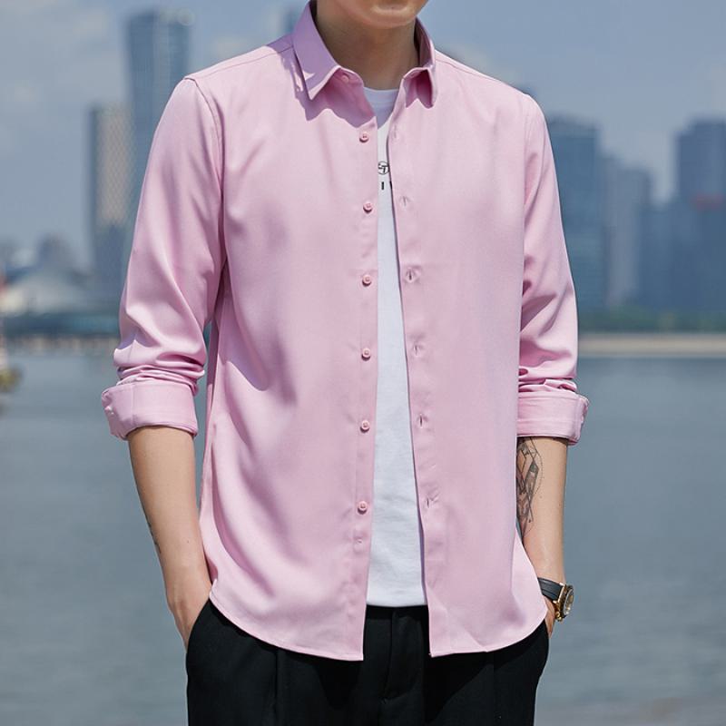 Slim-Fit Chic Pure Cotton Casual Long Sleeve Shirt