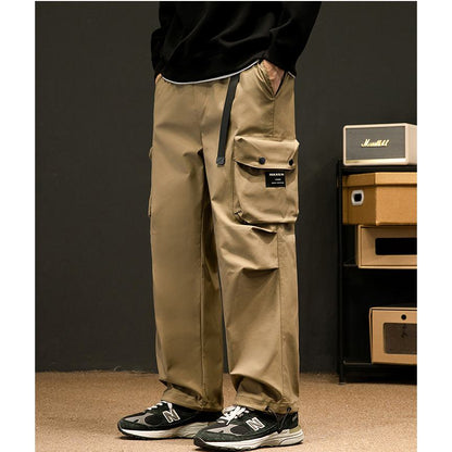 Pantalones cargo elásticos con cordón y dobladillo ajustado