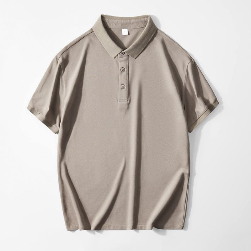 Camiseta polo de manga corta con cuello de solapa de algodón puro y versátil