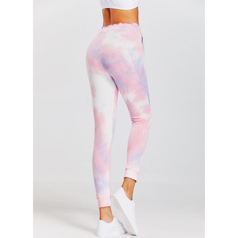 Yoga Tie Elasticity Loose Fit Casual Straight Sports Fitness Tie-Dye Running Sports Leggings