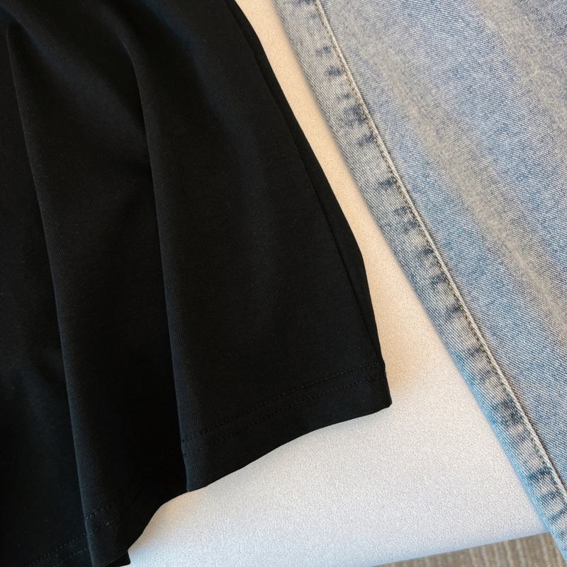 T-shirt à manches courtes en coton pur, coupe ample et tissu en coton peigné imprimé