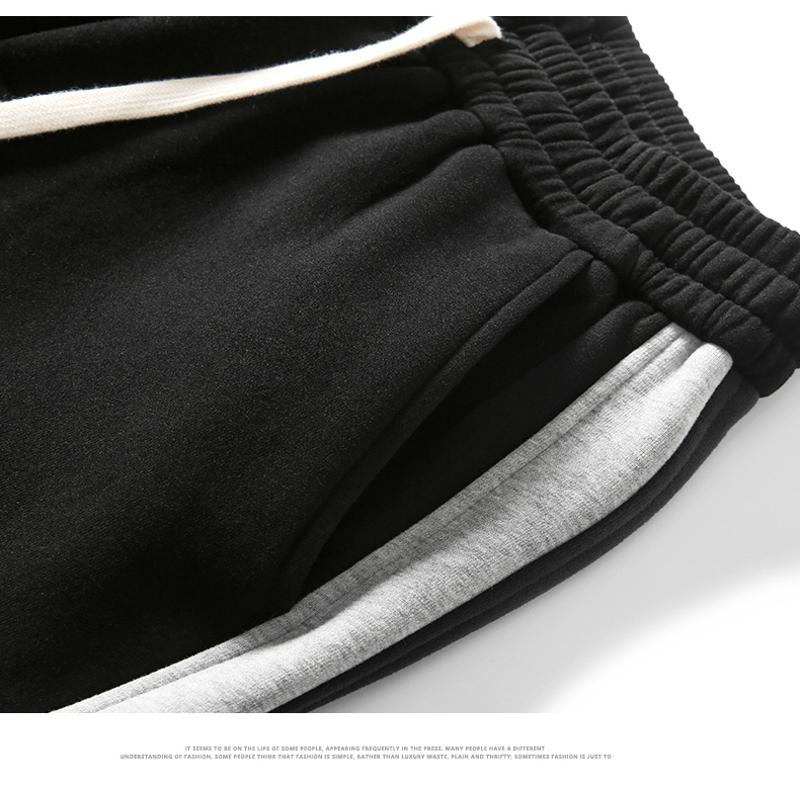 Reine Baumwollhose mit elastischem Bund, lockere Passform, dick, vielseitig und elastisch