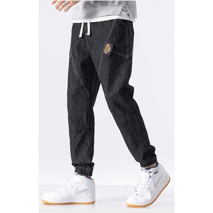 Tapered Loose Fit Retro Patchwork Street Style Jeans