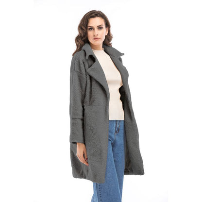 Cashmere Warmth Mid-Length Solid Color Mac Coat