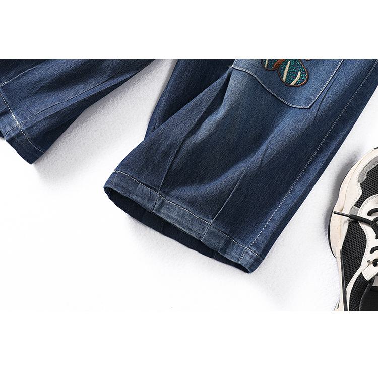 جينز كابري واسع الساق محفور بتصميم نحيل