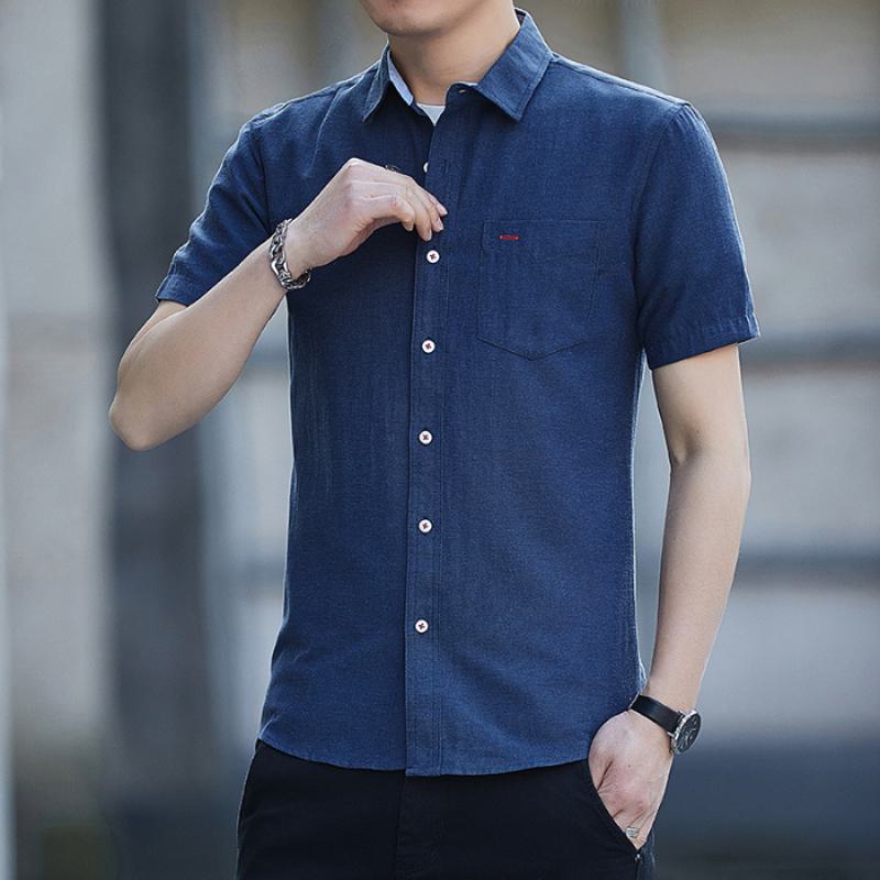 Solid Casual Short Sleeve Shirt