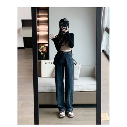 High-Waisted Simplicity Slimming Straight Leg Solid Color Jeans