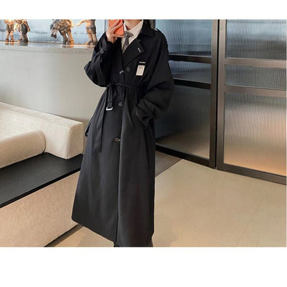 Knee-Length Black Petite Overcoat