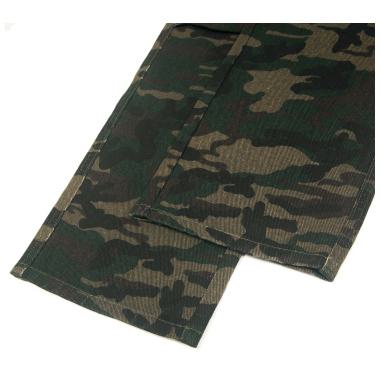 Lässige Camouflage-Hose mit geradem Bein und Kordelzug