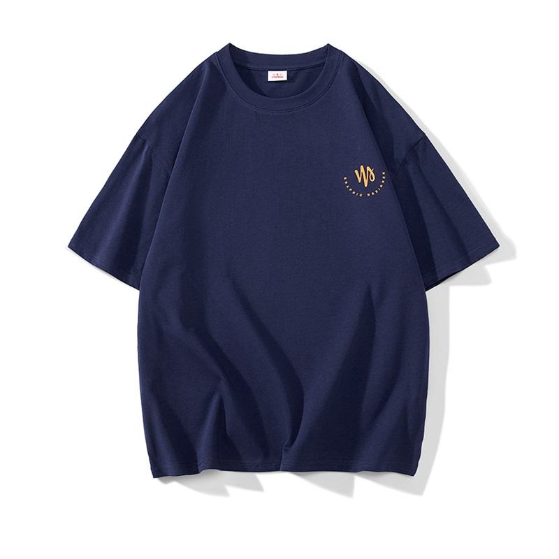 Trendiges T-Shirt aus reiner Baumwolle mit lockerer Passform, Rundhalsausschnitt und kurzen Ärmeln