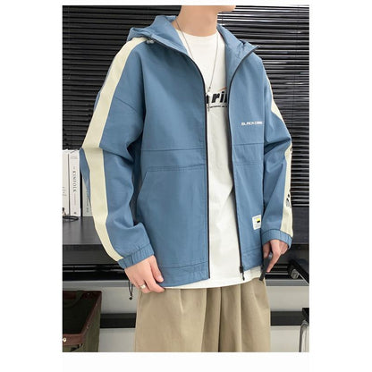 Stand-Up Collar Loose Fit Hooded Jacket