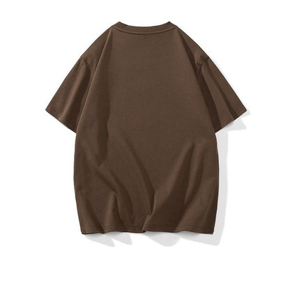 Trendiges, lockeres T-Shirt aus reiner Baumwolle mit Rundhalsausschnitt und kurzen Ärmeln