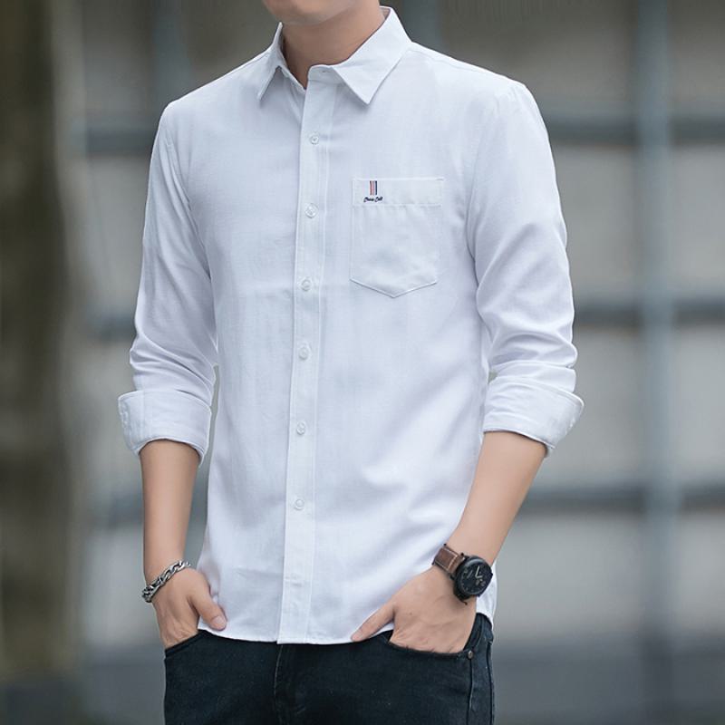 Chic Slim-Fit Solid Color Casual Long Sleeve Shirt