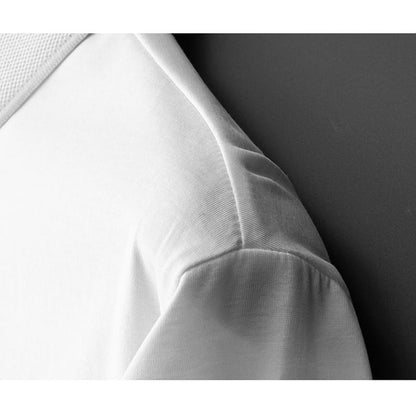 Polo de manga corta de seda casual con solapa de negocios, elegante y premium, con un lustre sedoso.